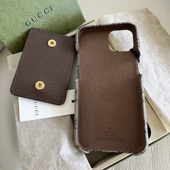 NEW GUCCI GG Supreme iPhone 13 Pro 701583 Cell phone case Brown - Picture 6 of 8